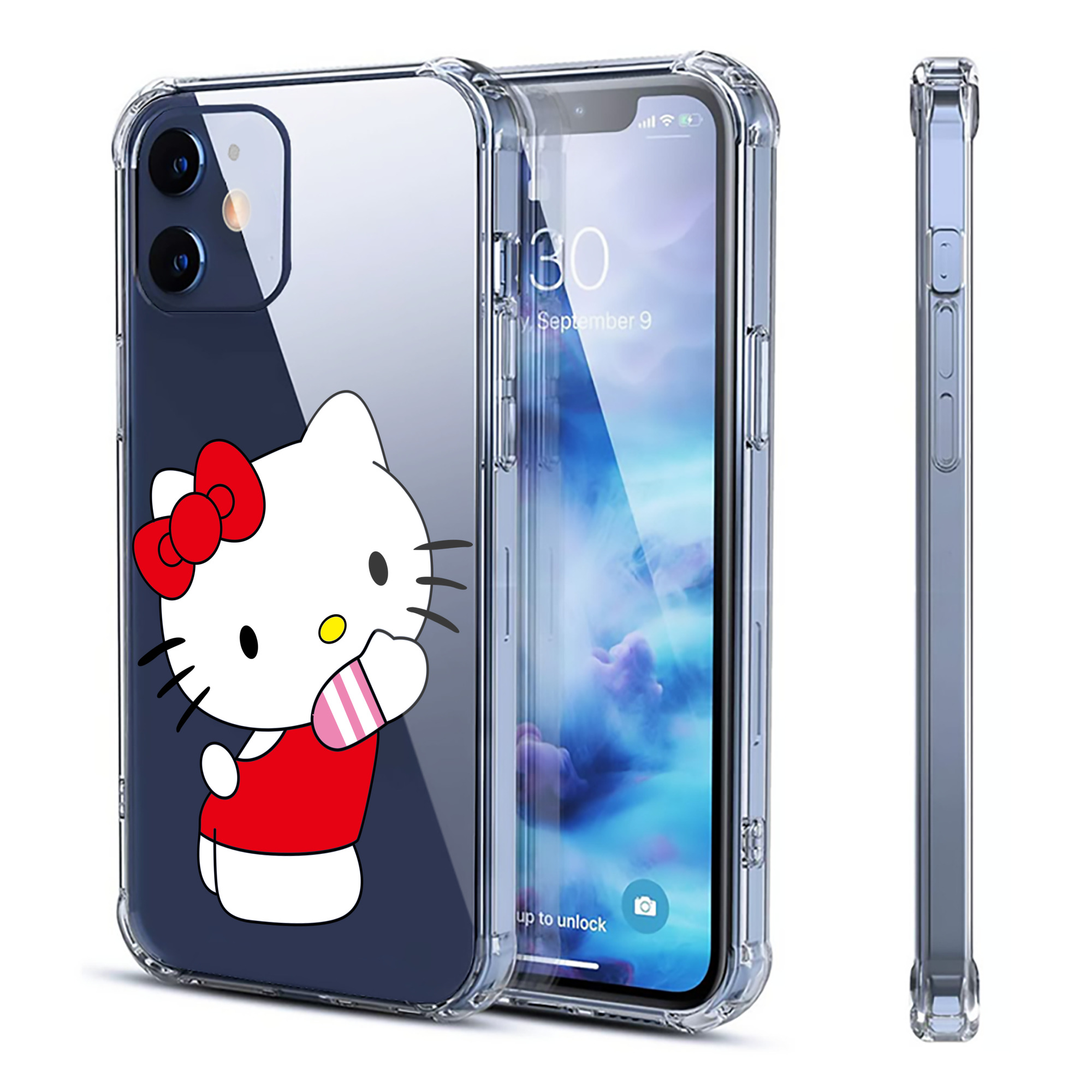 （画像用） Hello Kitty ハローキティ 【iPhone 12シリーズ対応】透明スマホケース（クリアソフトケース）
